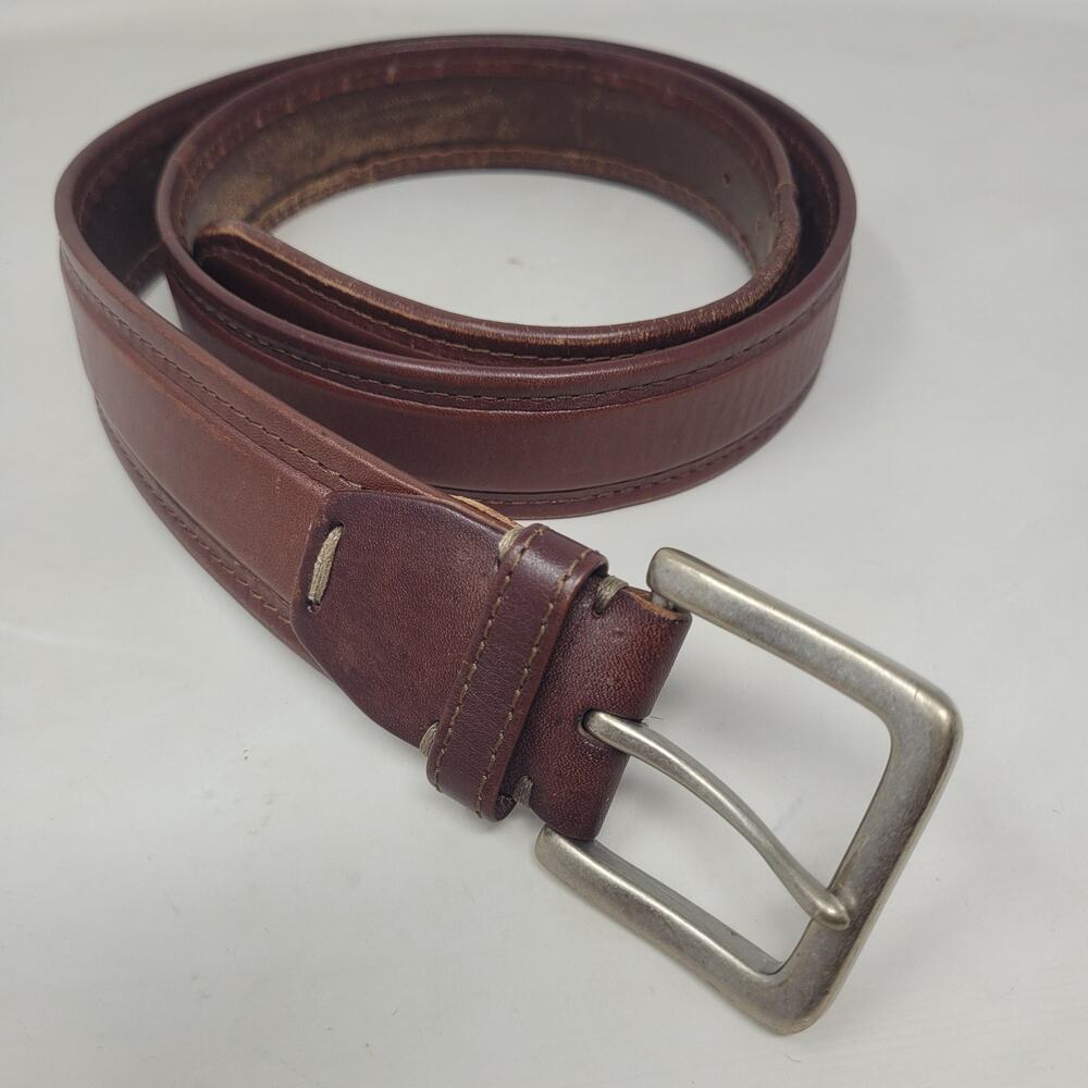 Lucky Brand Belt Mens 36 Brown Leather Industrial Rugged Utility Casual Work